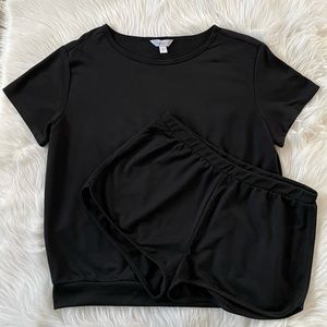 Nicole Miller Matching Pajama Shorts Set. (Black- Size M) Pre-owned